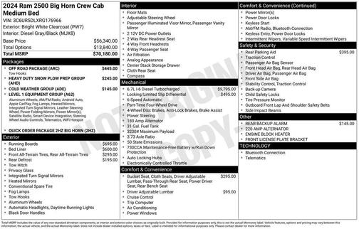 2024 RAM 2500 Big Horn Crew Cab 4x4 6'4' Box
