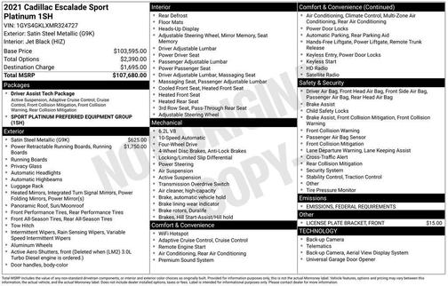 2021 Cadillac Escalade Sport Platinum