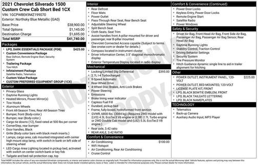 2021 Chevrolet Silverado 1500 Custom