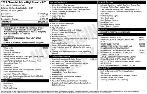 2023 Chevrolet Tahoe 4WD High Country