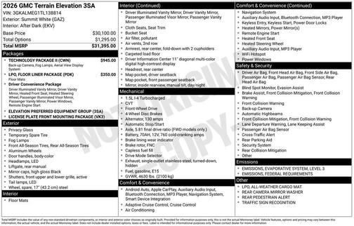 2026 GMC Terrain FWD Elevation