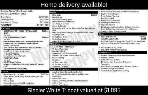 Glacier White Tricoat 2026 GMC Sierra 3500 Denali