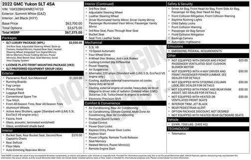 2022 GMC Yukon SLT