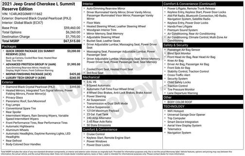 2021 Jeep Grand Cherokee L Summit Reserve