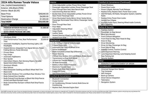 2024 Alfa Romeo Tonale Veloce EAWD