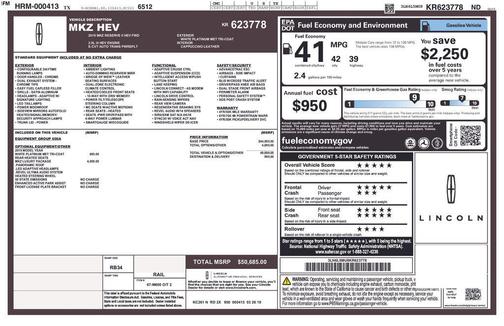 2019 Lincoln MKZ Hybrid Reserve