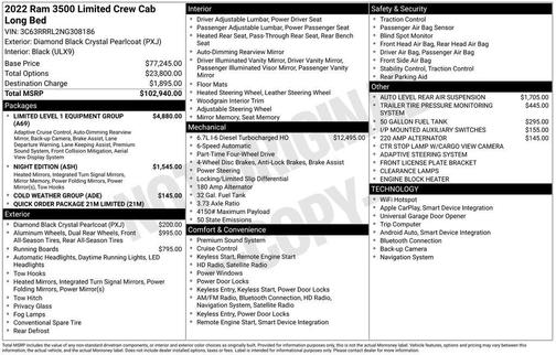2022 RAM 3500 Limited Crew Cab 4x4 8' Box