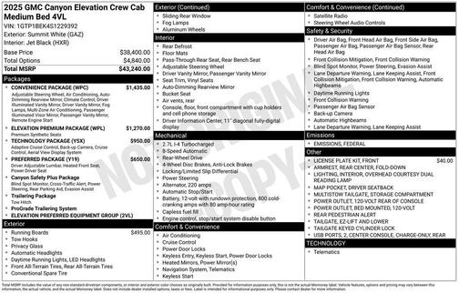 2025 GMC Canyon Elevation
