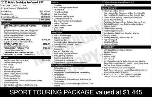 Summit White 2022 Buick Envision FWD Preferred