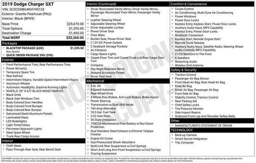 Granite Pearlcoat 2019 Dodge Charger SXT