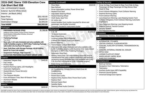 2026 GMC Sierra 1500 Elevation