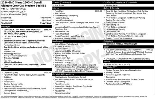 2026 GMC Sierra 2500 Denali Ultimate