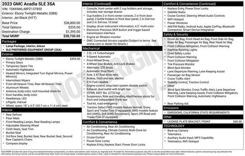 2023 GMC Acadia FWD SLE