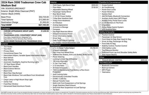 2024 RAM 3500 Tradesman Crew Cab 4x4 6'4' Box