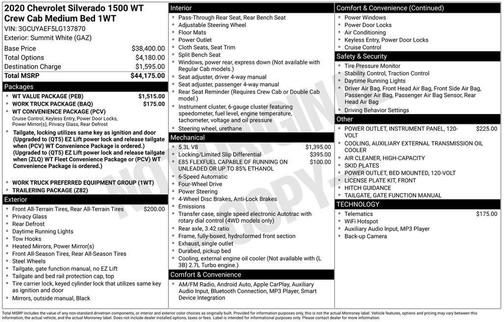2020 Chevrolet Silverado 1500 WT