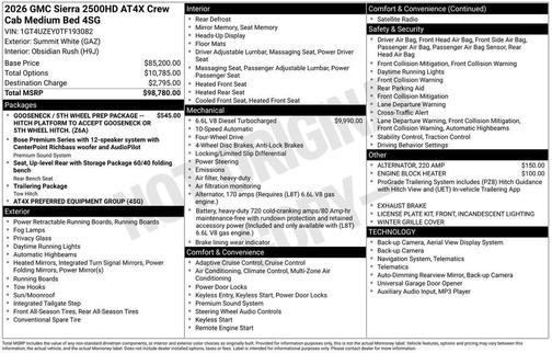 2026 GMC Sierra 2500 AT4X