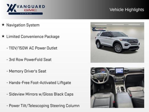 Star White Metallic Tri-Coat 2022 Ford Explorer Limited