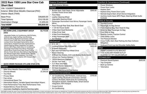 2022 RAM 1500 Big Horn/Lone Star