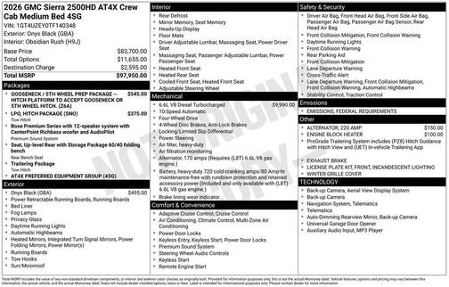 2026 GMC Sierra 2500 AT4