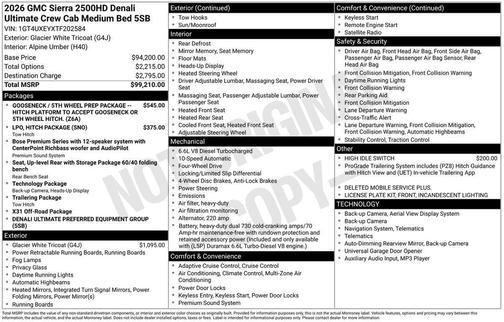 2026 GMC Sierra 2500 Denali Ultimate