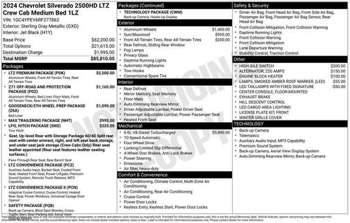 Sterling Gray Metallic 2024 Chevrolet Silverado 2500 LTZ