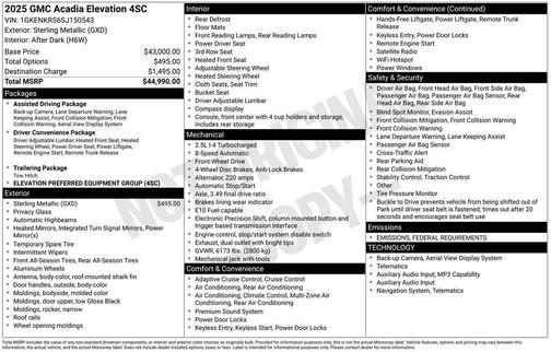 2025 GMC Acadia FWD Elevation