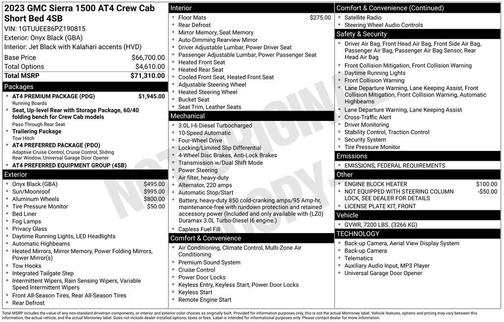 2023 GMC Sierra 1500 AT4
