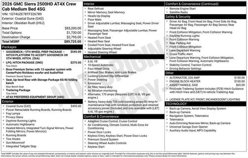 Coastal Dune 2026 GMC Sierra 2500 AT4X
