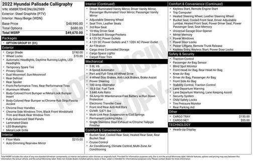 2022 Hyundai PALISADE Calligraphy