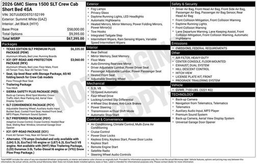 2026 GMC Sierra 1500 SLT