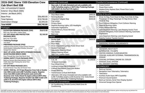 2026 GMC Sierra 1500 Elevation