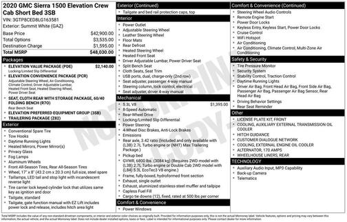 2020 GMC Sierra 1500 Elevation