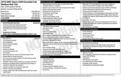 Summit White 2018 GMC Sierra 1500 Base