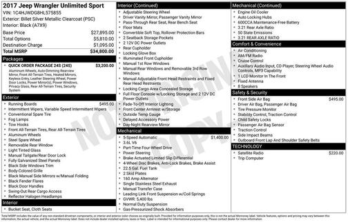 2017 Jeep Wrangler Unlimited Sport