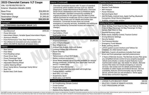Sharkskin Metallic 2023 Chevrolet Camaro 1LT