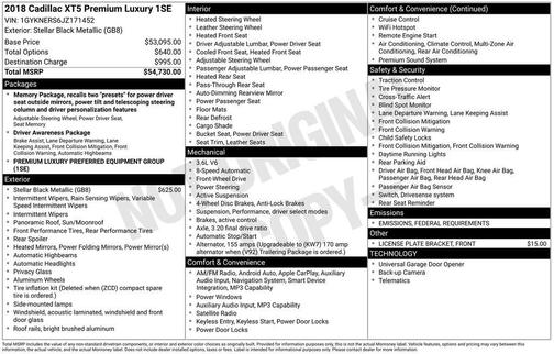 2018 Cadillac XT5 Premium Luxury