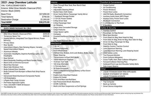 2021 Jeep Cherokee Latitude