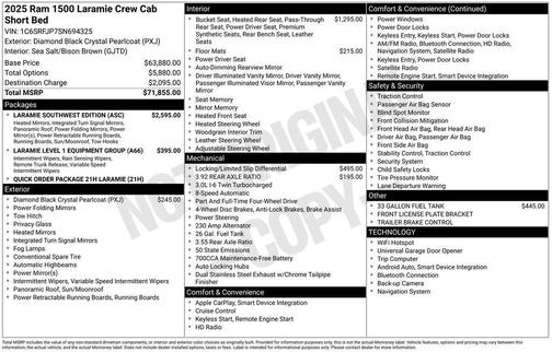 Diamond Black Crystal Pearlcoat 2025 RAM 1500 Laramie