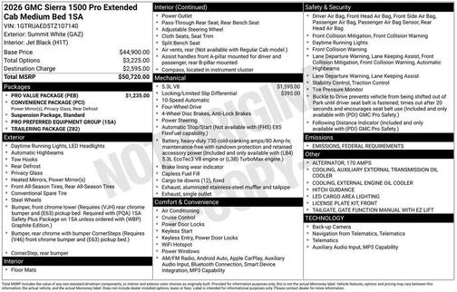2026 GMC Sierra 1500 Pro