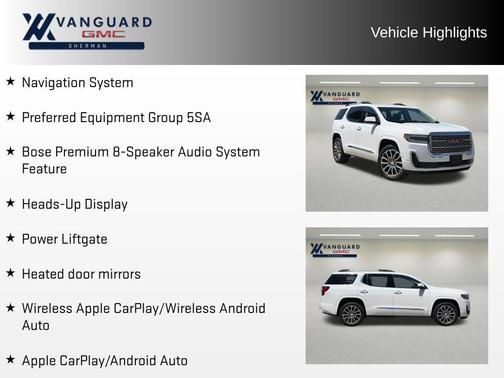 Summit White 2023 GMC Acadia Denali