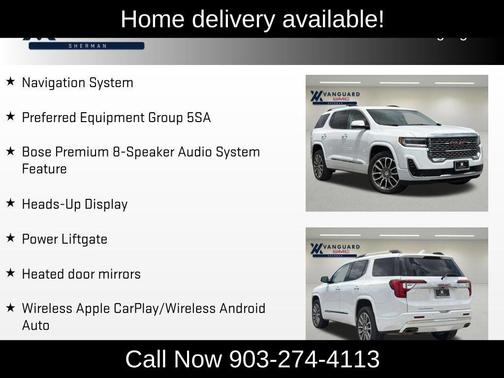 Summit White 2023 GMC Acadia Denali