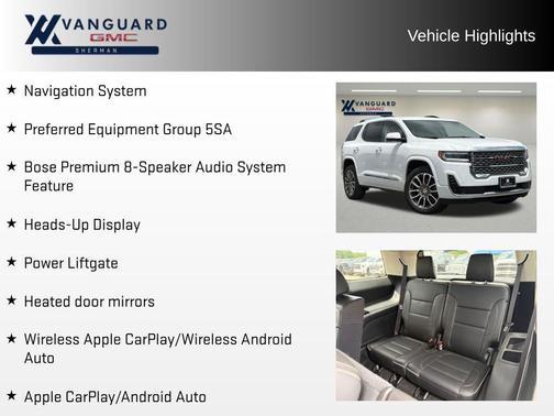 Summit White 2023 GMC Acadia Denali