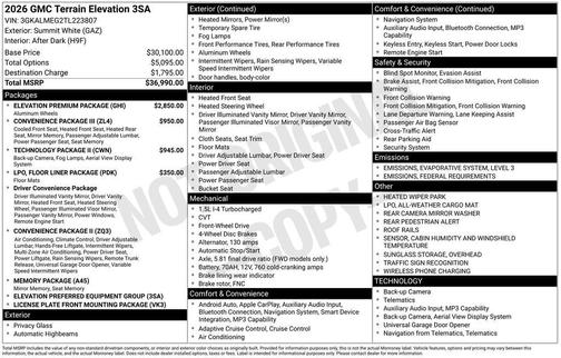2026 GMC Terrain FWD Elevation