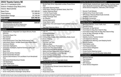 2022 Toyota Camry SE