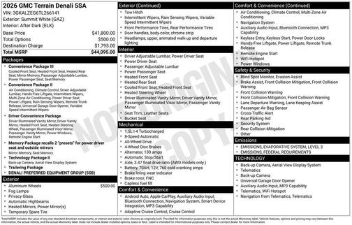2026 GMC Terrain Denali