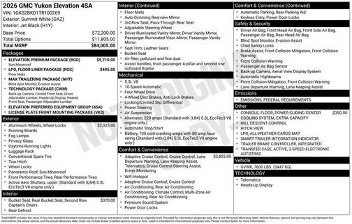 2026 GMC Yukon 4WD Elevation