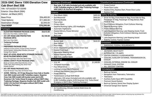 2026 GMC Sierra 1500 Elevation