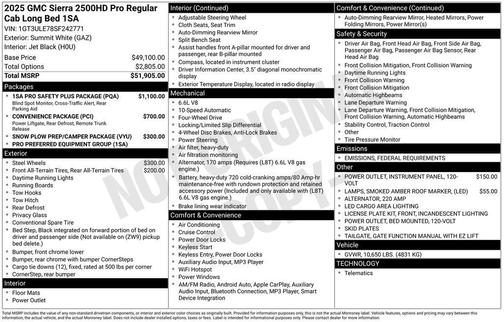 2025 GMC Sierra 2500 Base