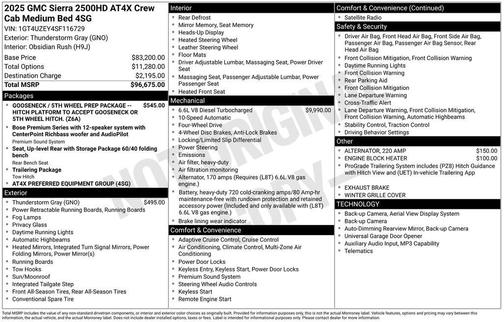 Thunderstorm Gray 2025 GMC Sierra 2500 AT4X