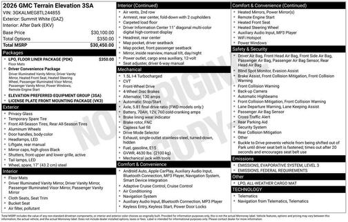 2026 GMC Terrain FWD Elevation